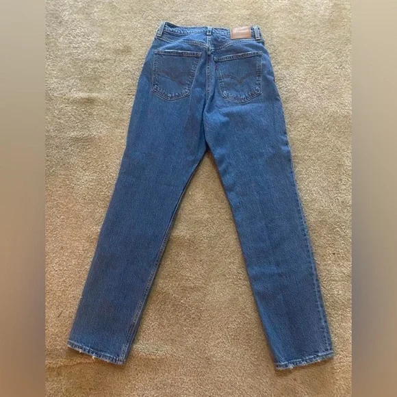 Stylish Blue 70s Straight Leg Women's Jeans - Picture 4 of 5